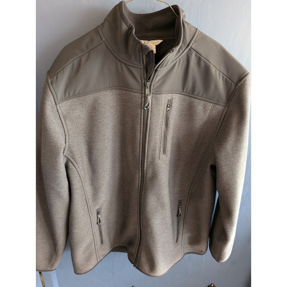 World Wide Sportsman Mens XL Gray Fleece Lined Full Zip Jacket Performance Layer